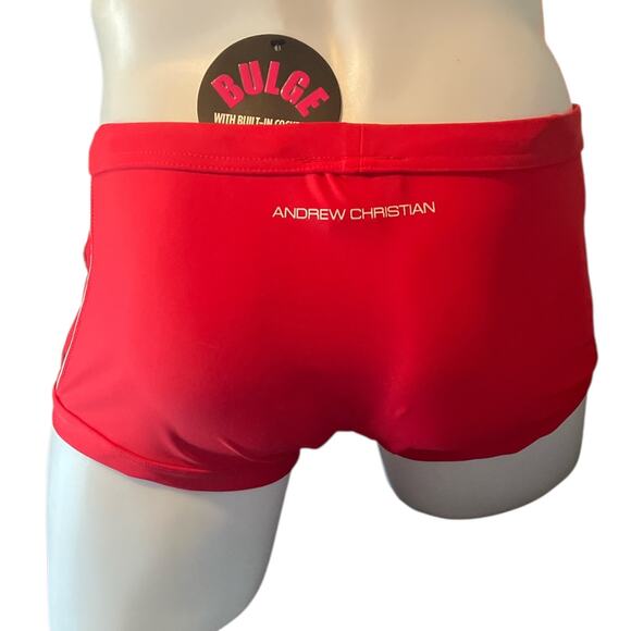 Andrew Christian Bulge C-Ring Trunk Red Large - Picture 3 of 12